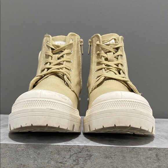 Palladium Beige Lace-Up High Top Athletic Boots Size 7 - Picture 6 of 16